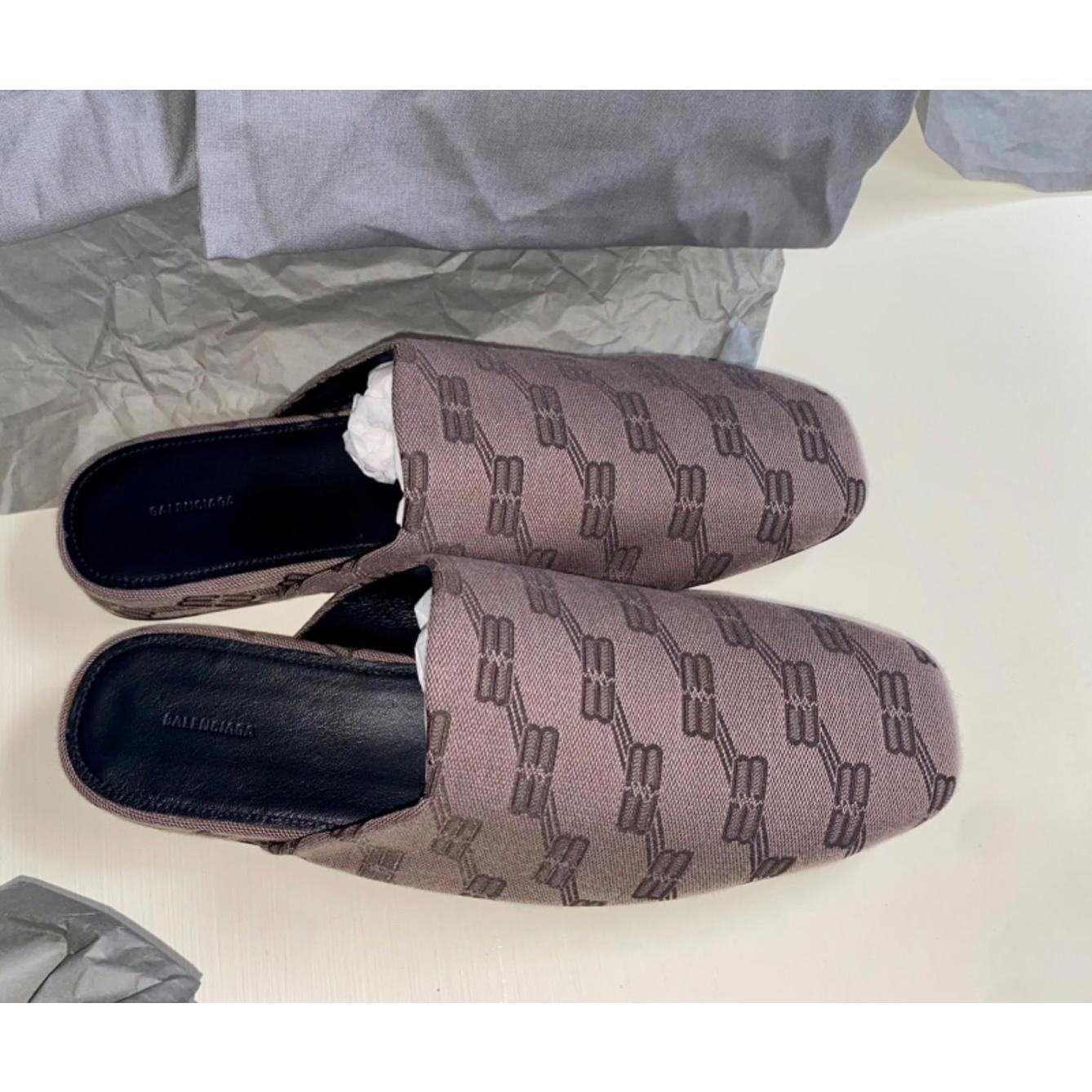Balenciaga Cosy Cozy Jacquard Mules Brown Eu 41 - Us Men's 8 Women's 11 New Nib
